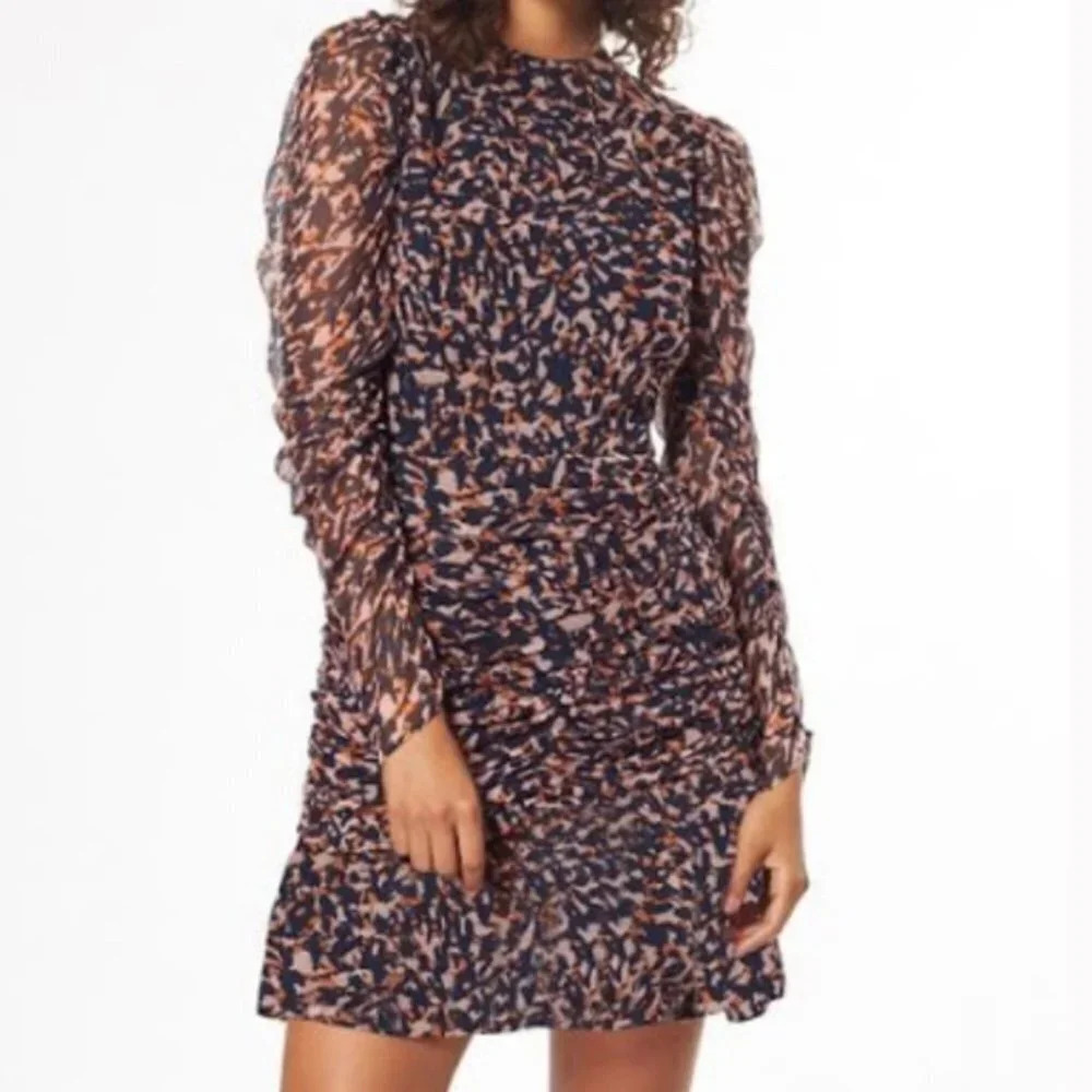 Stevie May Unleashed Mini Dress Long Sleeve Fun Print Size XL Women's NWT